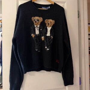 Ralph Lauren Limited Edition Ralph & Ricky Black Sweater with Bear Motif